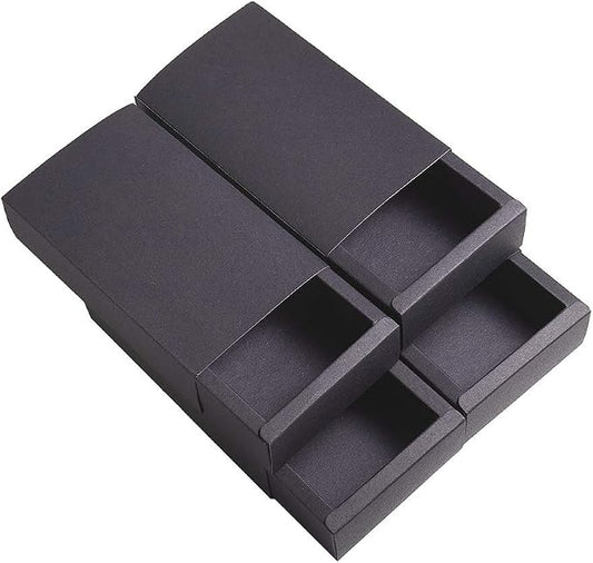 BENECREAT Kraft Paper Drawer Box, Black, Gift Packaging, 6x3x1.5, 16 Pack | Festival Gift Wrapping Drawer Boxes, Soap Jewelry Packaging, Wedding Party Favors, Christmas Wedding Gift Packaging