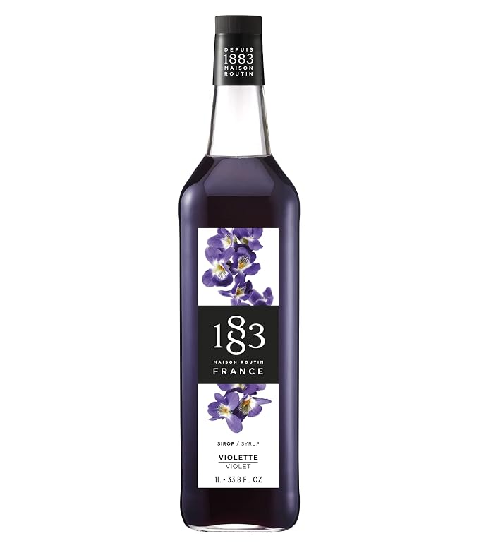 1883 Violet Syrup for Drinks, Made in France, 1 Liter Glass Bottle