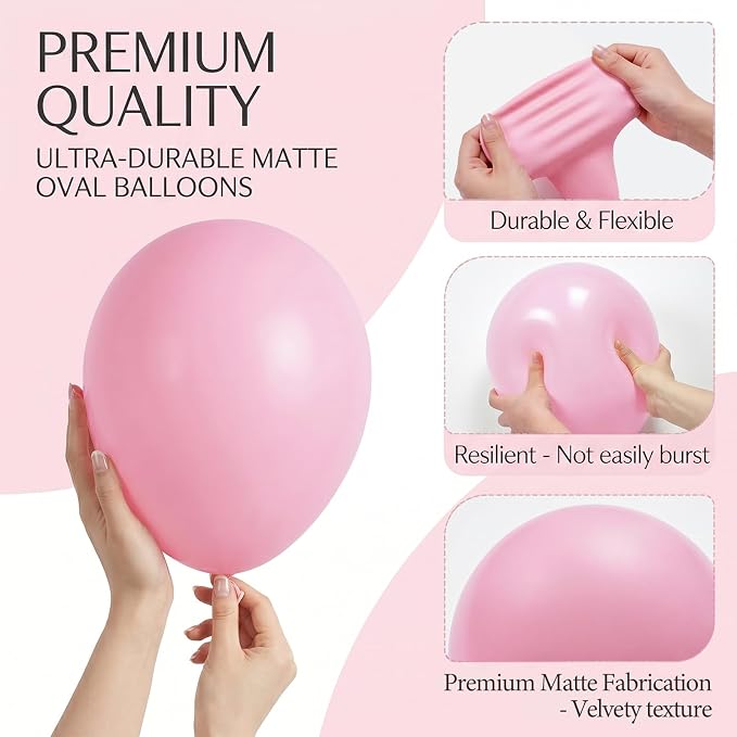 104pcs Pastel Pink Balloons Garland Arch Kit, 18 12 10 5 Inch Light Baby Blush Macaron Pink Latex Balloons for Girl Baby Bridal Shower Birthday Sweet 16 Decorations