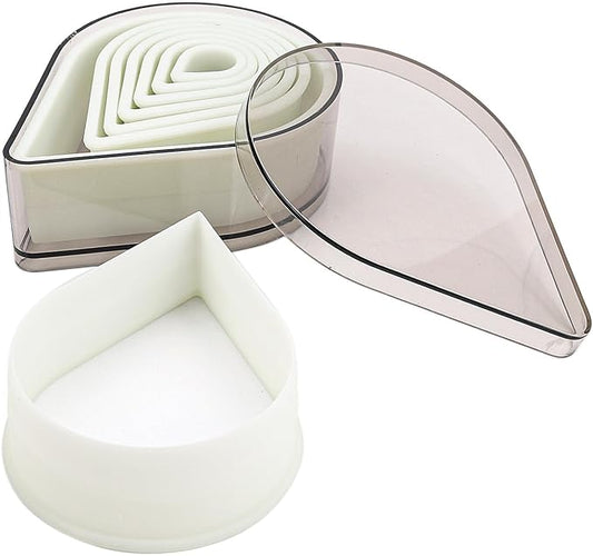 Multi-Shape Nylon Cookie Molds Round Square Star Plastic Geometry Biscuit Cutter Dough Mousse Bread Slicer DIY Bakery Utensils (Flat Water Drop)