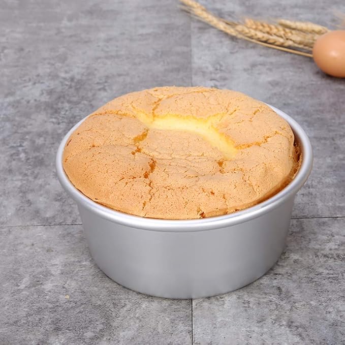 XZJMY 5Pack 5 Inch X 2 Inch Cake Pan, mini cake pan, round aluminum cake pan, used for family gatherings to bake mini cake pizza, quiche