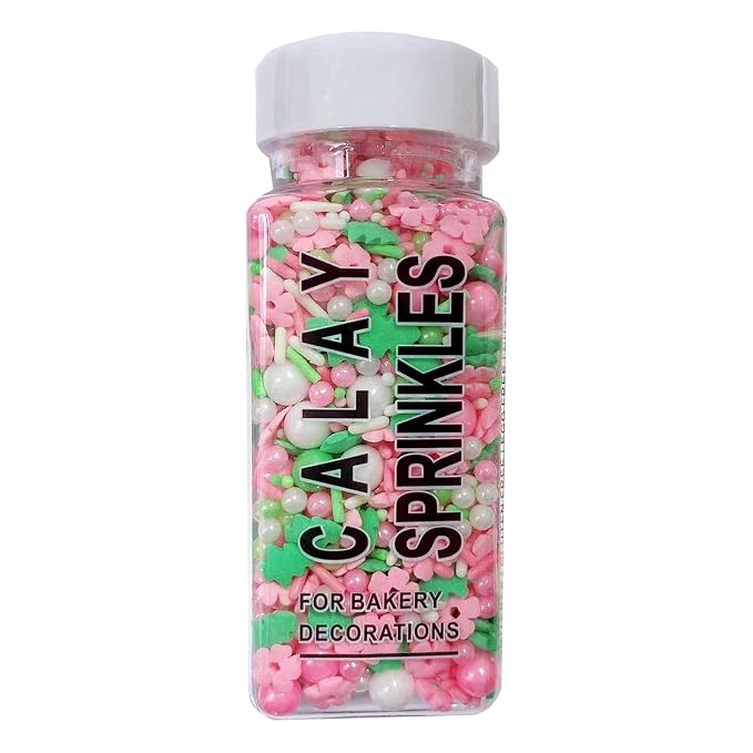 PhilaeEC Pink Flower Tree Sprinkles Edible for Cake Decoration Spring Peals Jimmies Mix Sprinkles Cake Baking Cookie Cupcake Toppers Decoration Vanlentine Party Wedding Supplies