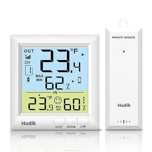 Wireless Freezer Thermometer with Alarm Refrigerator Thermometer, Fridge Freezer Alarm Thermometer Digital with 3 Adjustable Backlight and 330FT Remote Range for Kitchen Home Restaurant (One Sensor)