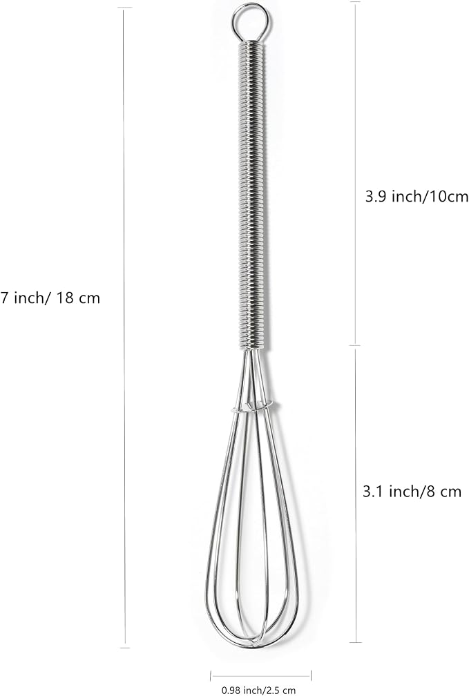 Mini Whisks 7 inch 8Pcs Stainless Whisk, Hand Egg Mixer for Flour Cake Egg, Kitchen Cooking Baking Use Whisk