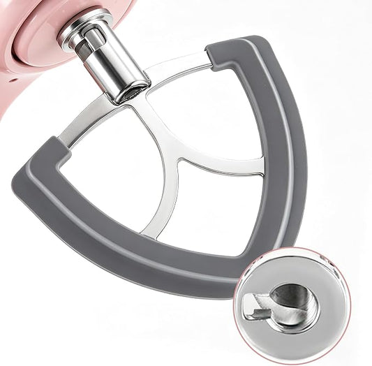 Stainless Steel Flat Beater for KitchenAid 4.5-5 Qt Tilt-Head Stand Mixer, Flex Edge Paddle Attachment with Silicone Scraper, Fits KitchenAid Mixer Accessories & Attachments, Dishwasher Safe