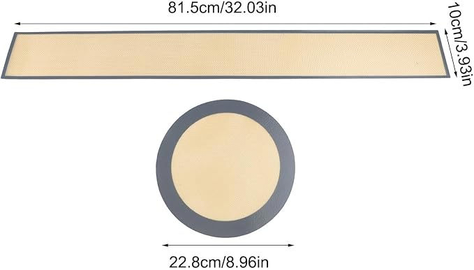 Silicone Non-Stick Baking Mat Set with Bottom and Side Liners for 9 Inch Springform Pan, Leak-Proof Design for Easy Cake Release and Mess-Free Cheesecake Baking(Grey)