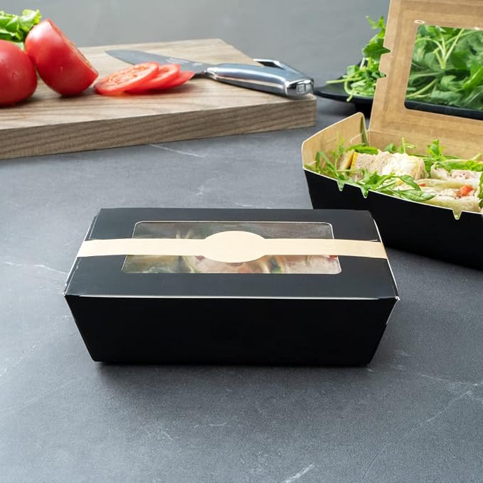 Restaurantware RW Base 12 x 1.5 Inch Packaging Bands 100 Self-Adhering Belly Bands - Disposable Strong Kraft Paper Label Stickers For Packaging Supplies Keeps Take Out Containers Sealed