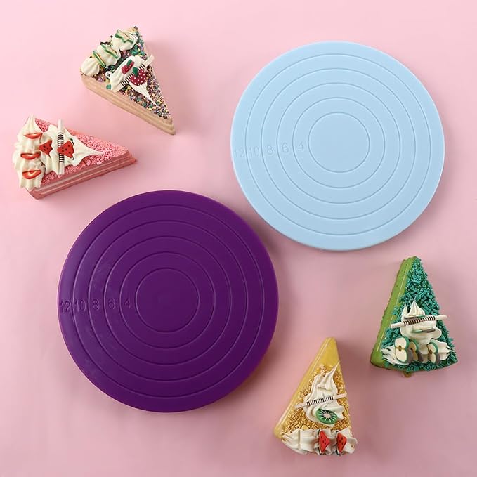Vctitil 5.5in Mini Acrylic Ball Bearing Rotating Tray,Cake Stand Cookie Turntable Base,for Kitchen Cookies Dessert Decorating Baking(purple)