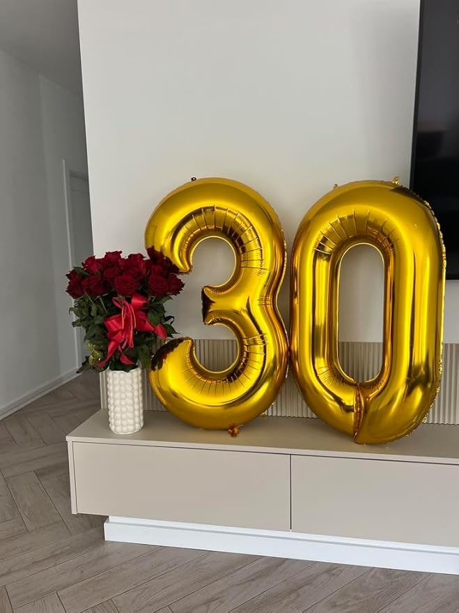 50 Number Balloon, Foil 40 Inch Gold 50th Birthday Party Decoration for Men & Women, Big Number Balloons Party Supplies for Engagement Wedding Anniversary