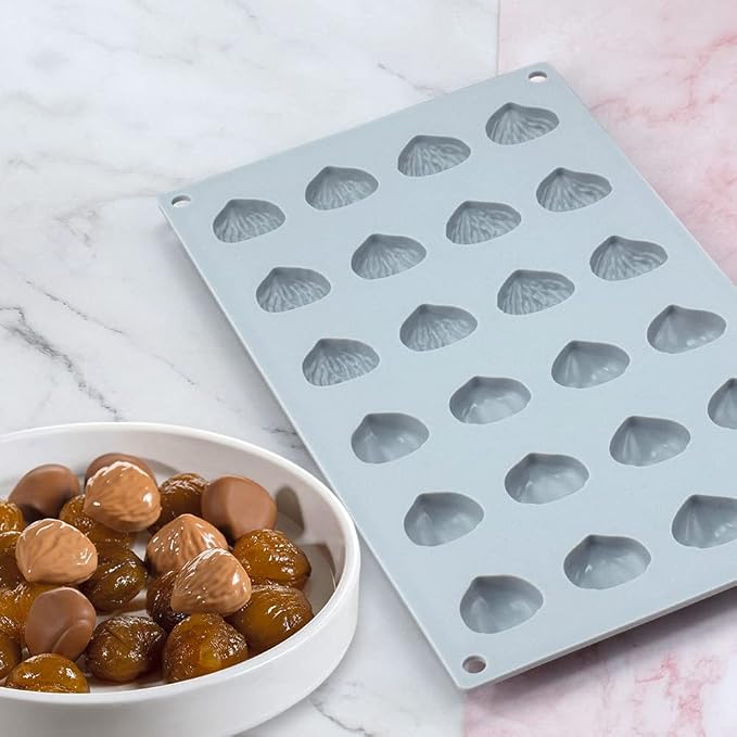 mostsom Mini Chestnut Chocolate Mold,Silicone Molds,Small Jelly Bean,Pastry,Candy,Fondant Molds (Chestnut K)
