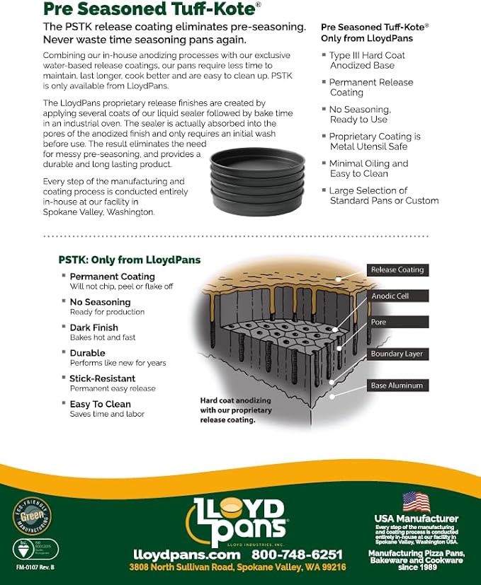 Lloyd Pans Detroit Style Pizza Pan 10 by 14 by 2.5 Inch -PSTK (Pack of 12)