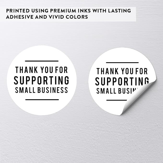 Andaz Press Round Small Business Labels, 120-Pack - Thank You Stickers for Small Business, Packaging & Product Labels
