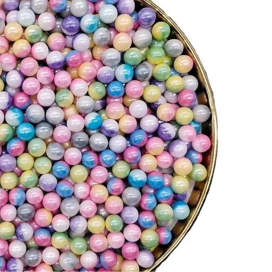 Rainbow Sprinkles Easter Edile Pearl Sprinkles Christmas sprinkles 130g 4.6OZ,Cake sprinkles,Cookie sprinkles,Sugar Pearl, Edible Candy Pearls for Cake Cupcake Decorationg (Rainbow-7mm)