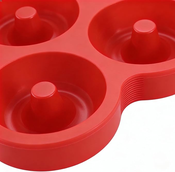 Silicone Donut Mold Tray, Reusable Heat-Resistant Baking Pan With Flexible Non-Stick Feature, Safe and Durable Main, Kitchen Accessory With Usage for Donut Cake Cookie Snack Cooking Breakfast Party