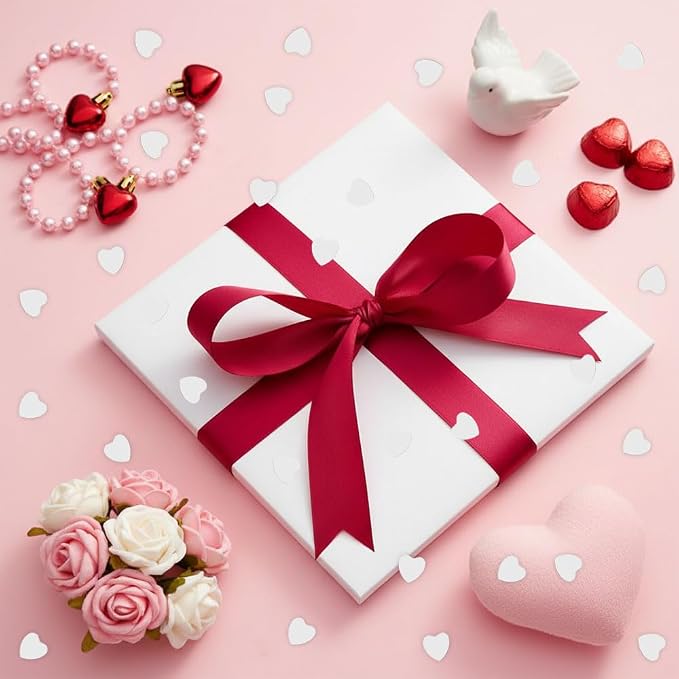 Heart Confetti, Valentines Day Heart Glitter Confetti Decorations, 50g Sliver Metallic Foil Sequins Sprinkles Table Decorations for Valentine's Day Wedding Home Birthday Anniversary Party Supplies