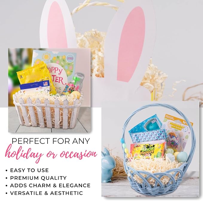 MagicWater Crinkle Cut Paper for Gift Baskets - 2LB - Light Ivory - Perfect for Shredded Paper Filler, Basket Filler, Gift Boxes, Bridesmaid Gifts, Christmas Stuffers & More – Ideal for All Occasions