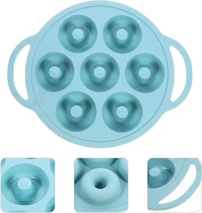 Wakauto Silicone Doughnut and Cake Mold Baking Pan Non-stick Flexible Donut Baking Tray Nordic Green for Home DIY Cake Making