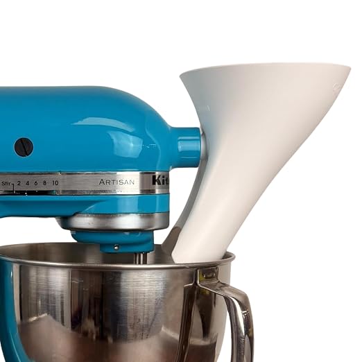 Countess Flour Funnel™ - Stand Mixer Attachment by The Cookie Countess (White)