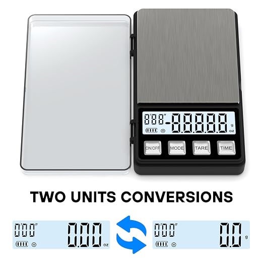 Weightman Espresso Scale with Timer 1000g x 0.1g Small & Thin Travel Coffee Scale, Mini Digital Scale Grams and Ounces with Large Backlit LCD Stainless Steel Pocket Food Scale Drip Tray Pulling Scale