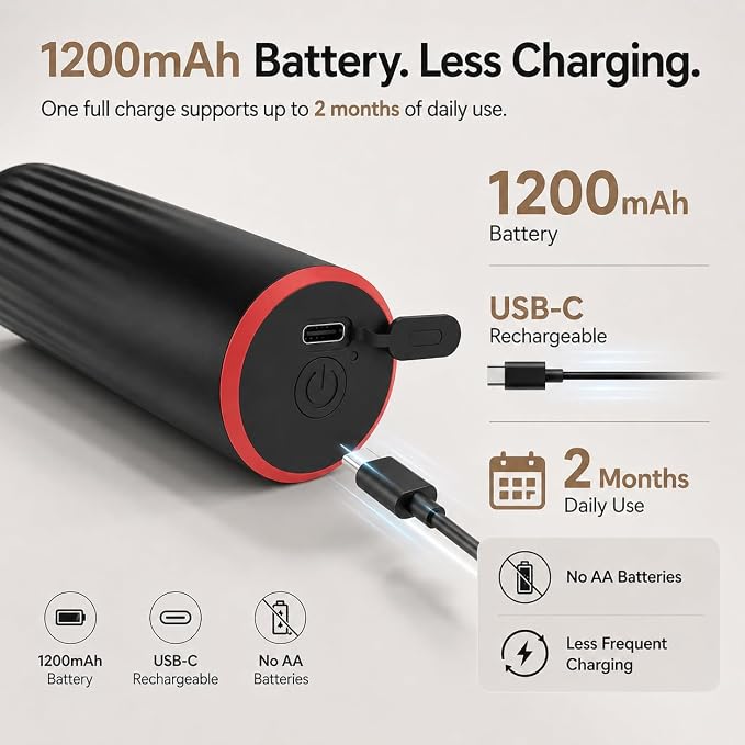 Milk Frother Handheld,3-Speed Rechargeable Coffee Foamer Drink Whisk with 3 Stainless Steel Heads Electric USB C Whisk for Coffee, Latte, Cappuccino, Hot Chocolate, Protein,Egg light Black