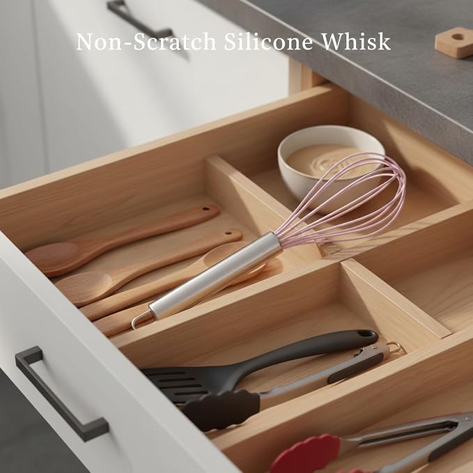 Mix Batters and Sauces with This 13-Inch Silicone Whisk Featuring Coated Wires