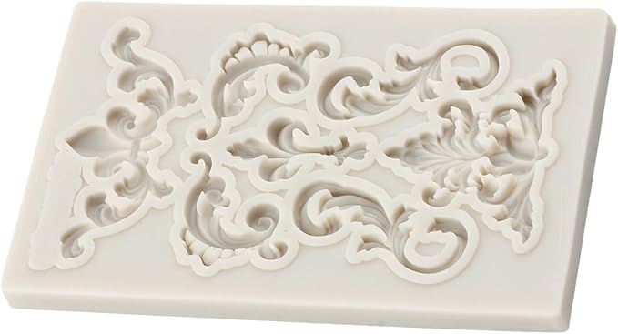 Baroque Fondant Molds, Silicone Border Chocolate Scroll Mold For Cake Decorating Cupcake Topper Candy Chocolate Gum Paste Polymer Clay Set Of 1