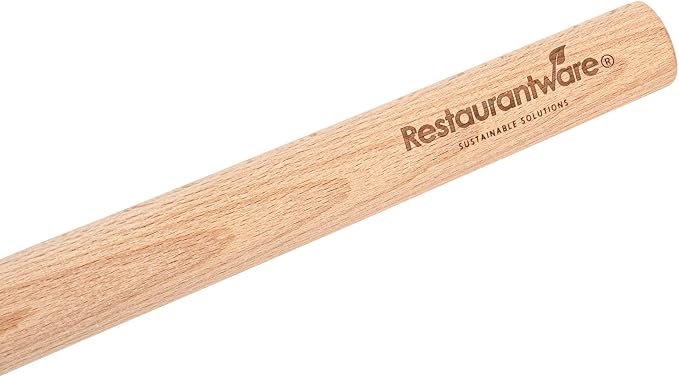 Restaurantware Wood Rolling Pin 1 Count 12 Inches Beech Wood Baking Tool, Dough Roller Handle-Less Pastry Rolling Pin Dowel Design Beige for Professional or Home Bakers