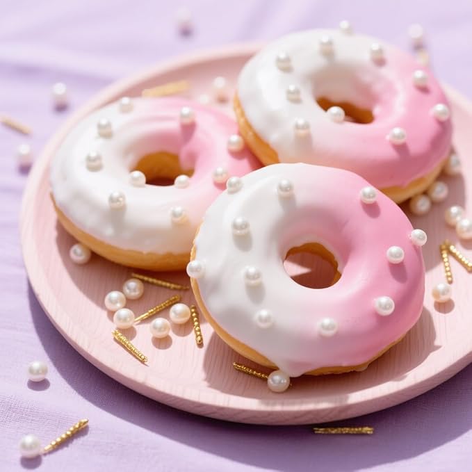 Fraunitsh Pearl Sprinkles, White Pearls for Cake Decorating, 238g/8.4oz Edible Sprinkles Sugar Pearls for Baking Cupcake Cookie Ice Cream Toppings Decorations, 10MM