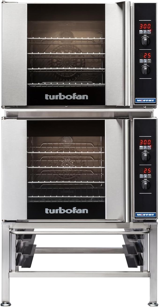 Moffat Turbofan E31D4 Full Size Countertop Electric Convection Oven w/Stand, Double Stack, Digital Control, 208v/50/60/1ph