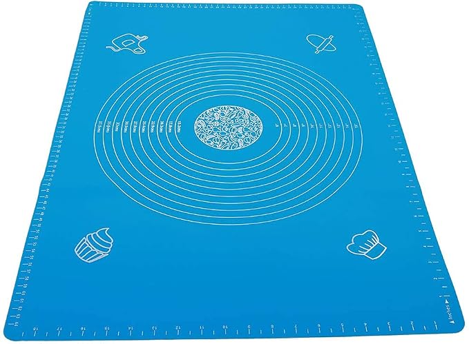 Silicone Dough Mat, Professional Non-Slip Pastry Mat for Baking, Extra Large Heat Resistant Countertop Protector, Portable Reusable Fondant & Pizza Rolling Mat