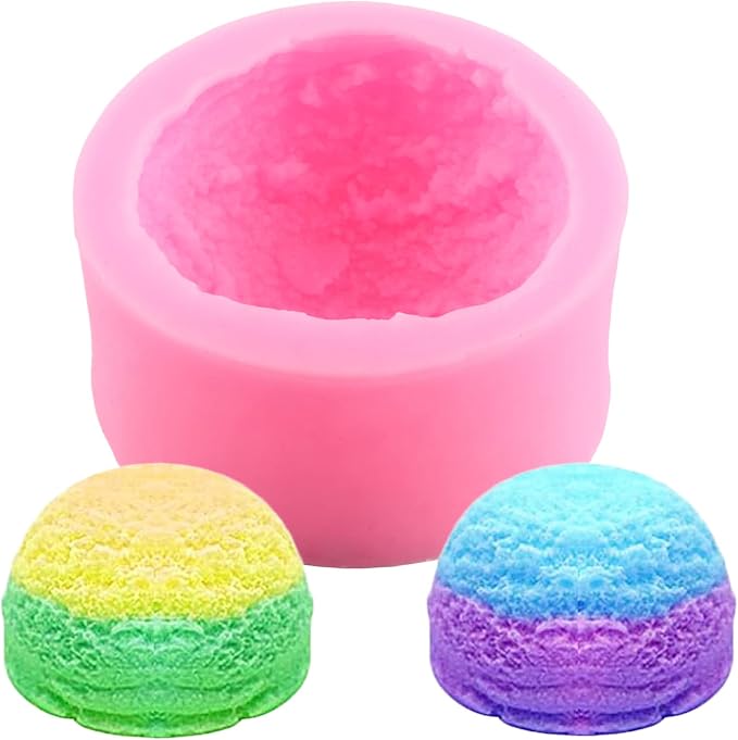 ZiXiang Macaroon Hamburger Silicone Molds Ice Cream Ball Fondant Mold Milk Chocolate Mold for Cake Decoration Cupcake Topper Candy Resin Clay Candle Soap Bath Bomb Set Of 4