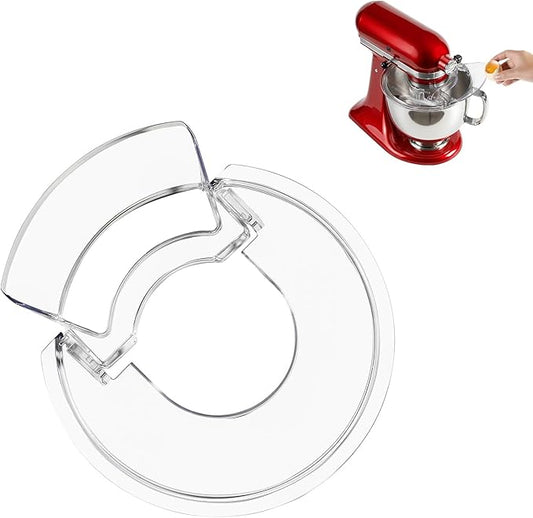 Pouring Shield for KitchenAid 4.5-5 Quart Tilt-Head Stand Mixer, Fits Stainless Steel Glass Ceramic Bowls | Splash Guard Mixer Bowl Cover with Removable Pour Spout, Clear Splatter Guard Mixer Accessory