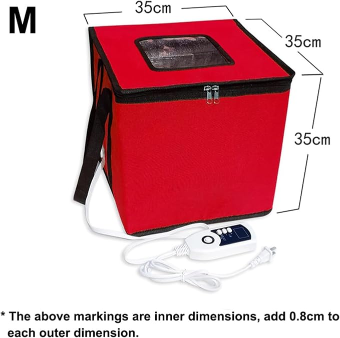 Portable Dough Proofer Box with Heater and Temp Control for Bread, Yogurt, and Soap Making - Includes Folding Fermentation Bag, Reusable