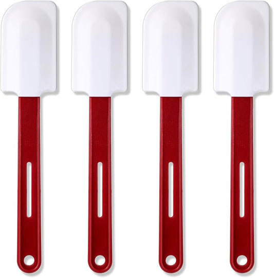 Norme 4 Pcs High Temp Silicone Spatulas Heat Resistant Rubber Spatula Commercial Silicone Scraper with Handle for Kitchen Cook Baking Mixing Utensil, Dishwasher Safe (10 Inch)
