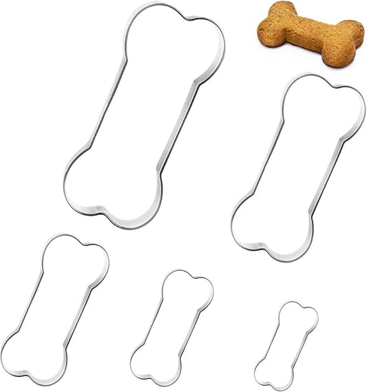 Dog Bone Cookie Cutters Biscuit for Kids DIY Lunchbox Bento Box Fruit Vegetable Sandwich Cutters for Children Boys Girls, Pack of 5