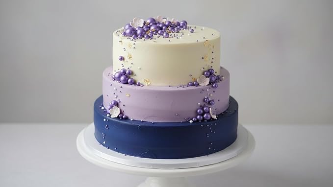 Edible Pearl Sprinkles for Cake Decorating – 26 Colors Mixed Size Sugar Pearls for Cakes, Cupcakes, Cookies, Donuts & Ice Cream | Gluten Free, Food Grade Wedding Valentin's Day And other festival cakes are used for deconration | By Zali(Violet Purple)