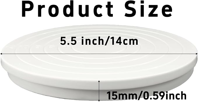 2PCS Cake Decorating Turntable 5.5inch Revolving Stand, Plastic Round Rotating Cookie Swivel for Home Kitchen Baking Tools Accessories Supplies Cupcake Pastry, White