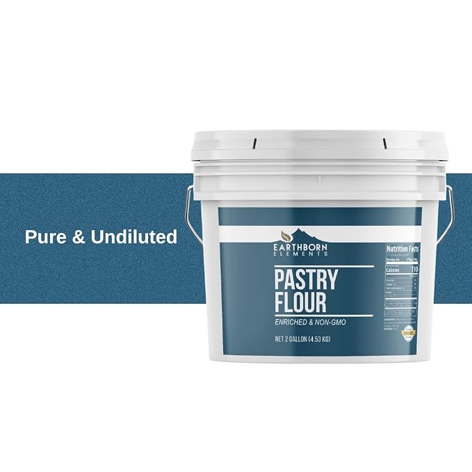 Earthborn Elements Pastry Flour, 2 Gallon Bucket, Baking, Flaky Pastry