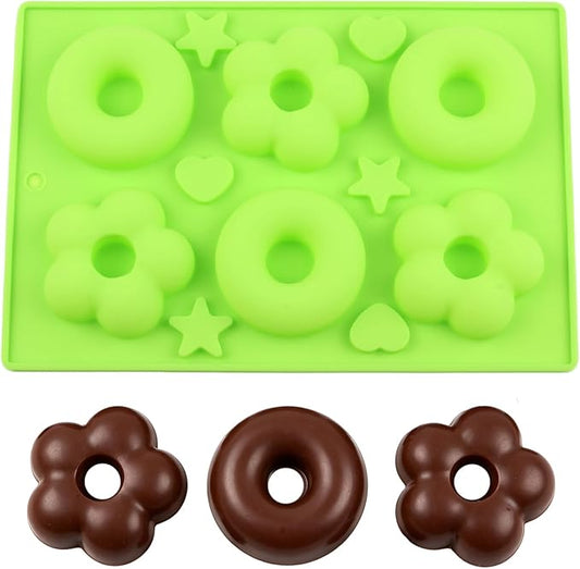 6 Cavity Flower Donut Silicone Chocolate Molds | For Candy Chocolate Cake Decoration