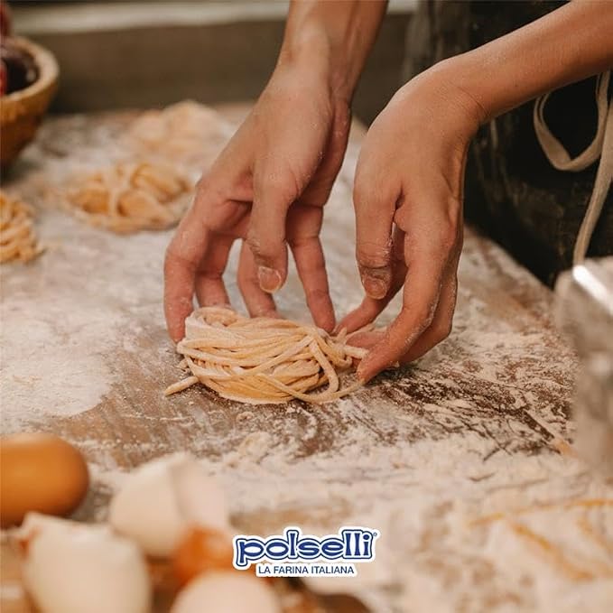 POLSELLI 2 Pack Semola Flour, Semolina Rimachinata Di Grano Duro 1 kg | Double-Milled Durum Wheat Flour For Bread, Pizza And Pasta Making, Fine Texture, Easy Dough Handling, Product Of Italy.