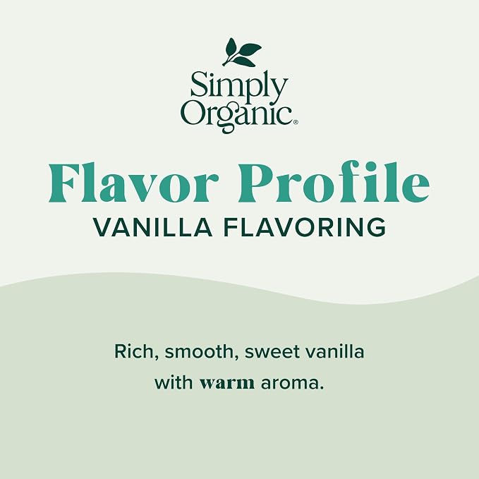 Simply Organic Non-Alcoholic Vanilla Flavoring, 4-Ounce Glass Jar, Certified Organic, Alcohol Free Vanilla