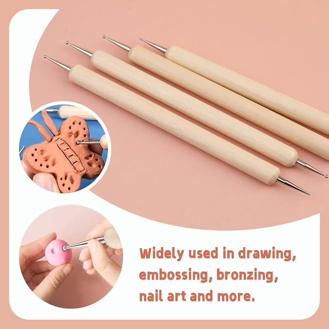 14 PCS Dotting Tools Ball Styluses with Box, Dotting Tools Set Rock Painting, Ball End Dot Art Tools, Embossing Tools, Pottery Clay Modeling Embossing Nail Art