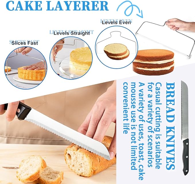 79PCS Cake Decorating Kit with Revolving Cake stand Turntable,Piping Bags and Tips Set for Cake Decorating,Cake Baking Supplies for Beginners Cake Tools Set with Icing Scrapers Spatulas