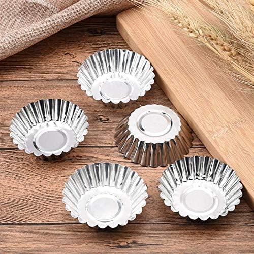 10 Pcs Stainless Steel Mini Tart/Pie Pans Reusable Tartlet Cupcake Baking Mold for Pies Baking Tool Non Stick