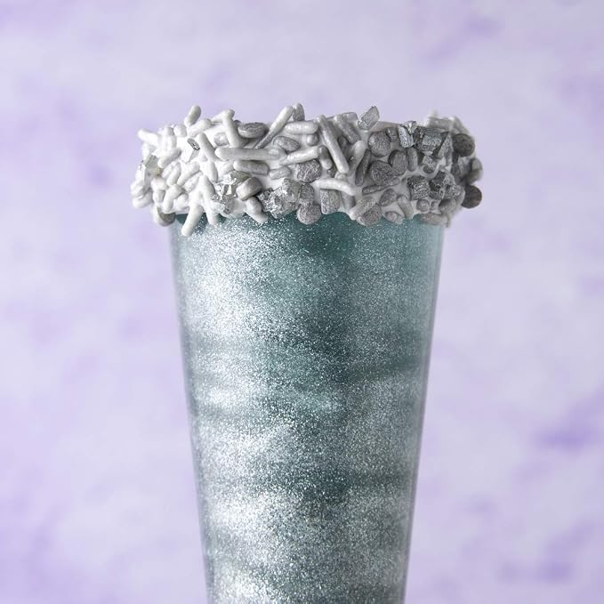 Sweets Indeed, Edible Glitter, Perfect for Drinks, Cocktails, Beverages & Cake Decorating, Dessert Cake Topper, Gift, 4 grams (Silver Edible Glitter)