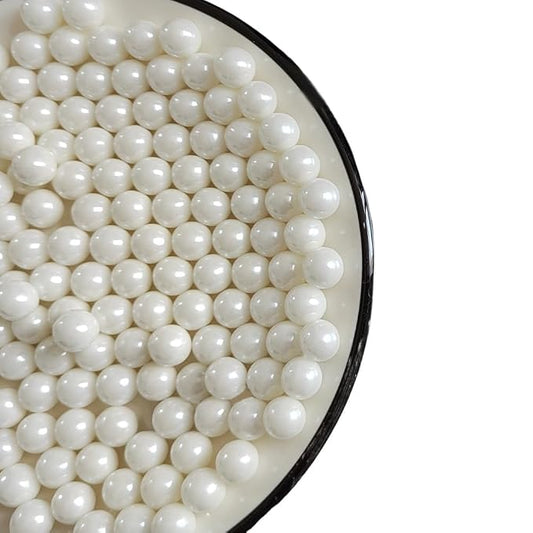 Homankit White Pearl Sprinkles Edible Pearls for Cake Decorating, 10mm 120g/4.23OZ Sugar Pearls Cake Decorations for Baking Cookie Cupcake Toppers Ice Cream Toppings Birthday Wedding Supplies