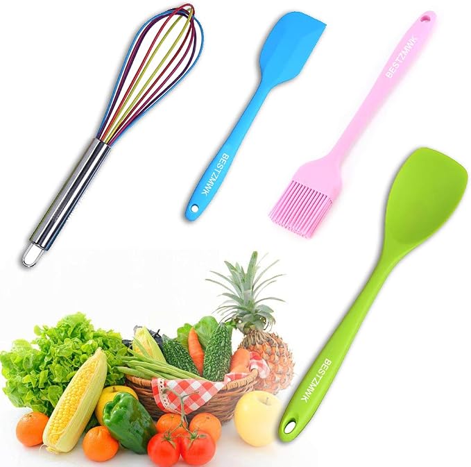 Kitchen Utensil Set - 11 Cooking Utensils - Colorful Silicone Kitchen Utensils - Nonstick Cookware with Spatula Set - Colored Best Kitchen Tools Kitchen Gadgets(Multi)
