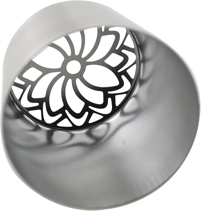 Stainless Steel Extra Large Russian Piping Nozzle 3D Floral Pattern Baking Tool Cream Icing Piping Nozzle For Cake Decoration Pastries Cupcakes 2.16 x 1.75 x 1.73 inches