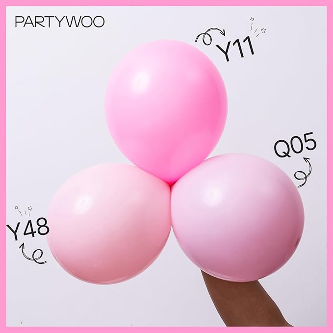 PartyWoo Light Pink Balloons 100pcs 12 Inch Pastel Pale Baby Pink Balloons for Baby Shower Gender Reveal Wedding Princess Butterfly Bachelorette Bridal Shower Birthday Party Decorations Pink-Y48