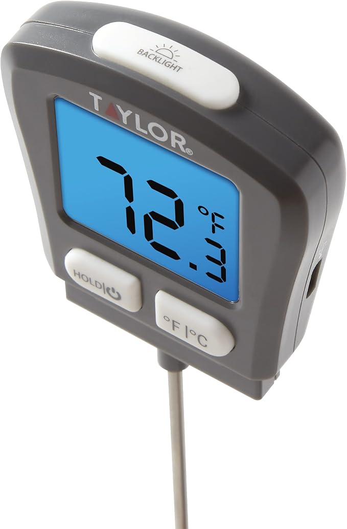 Taylor USB Rechargeable Digital Instant Read Food Thermometer, Gray